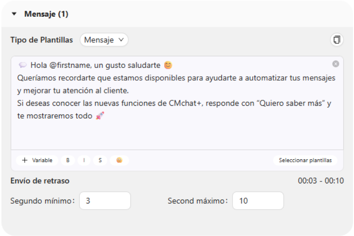 Mensajes masivos cmchatplus